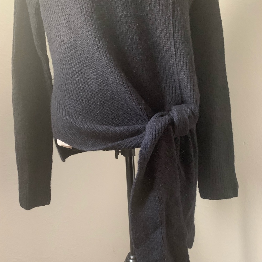 Halogen black mock turtleneck side tie sweater size small - Picture 4 of 10